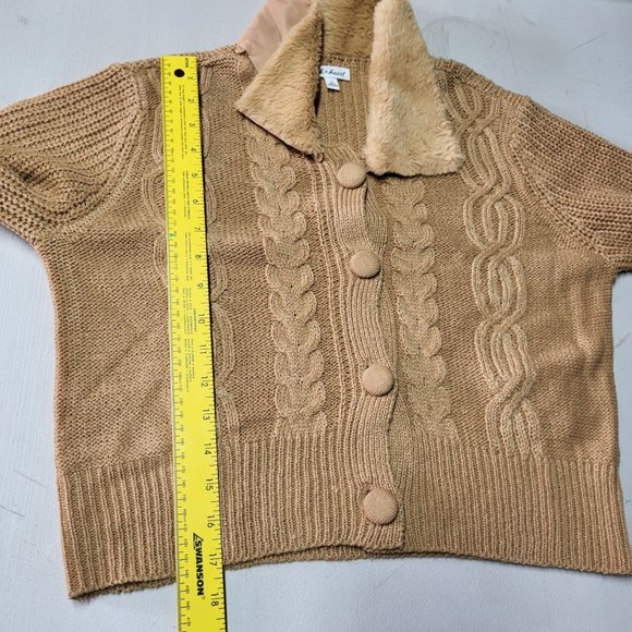 New‎ Derek Heart Women's Sweater Size Medium Brown Long Sleeve Button Warm Top - Picture 14 of 16